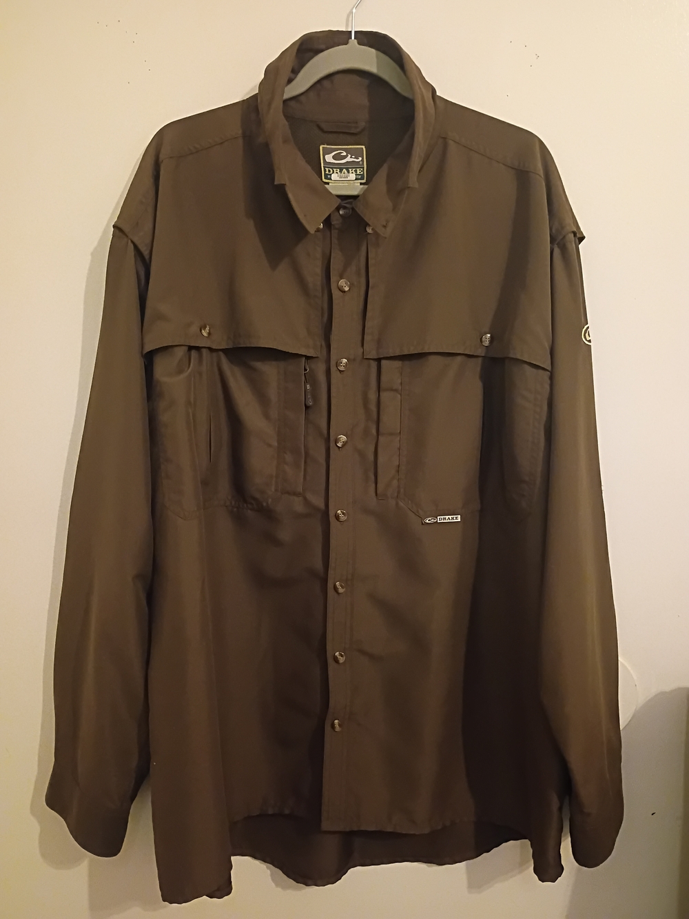 Drake Waterfowl Brown Men's Lightweight Hunting Shirt Sz 2XL